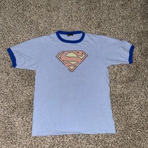 Warner Bros. Superman Logo Blue Ringer Tee